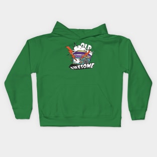 Retro Awesome Music radio hand drawn Kids Hoodie